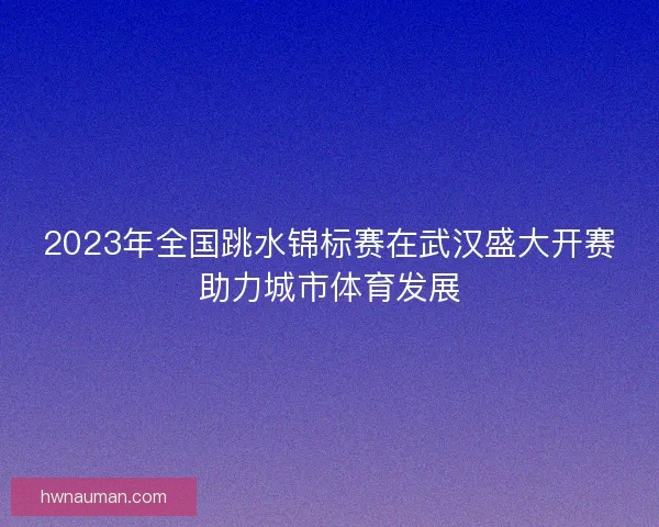 2023年全国跳水锦标赛在武汉盛大开赛助力城市体育发展